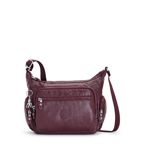 Torba Crossbody Kipling Gabbie Small Metallic Bordowe | PL 2071UZ